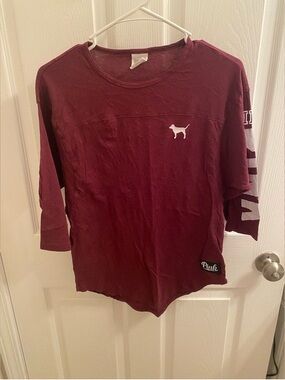 Victoria's Secret PINK Victoria's Secret Women's Maroon Short Sleeve Tee
